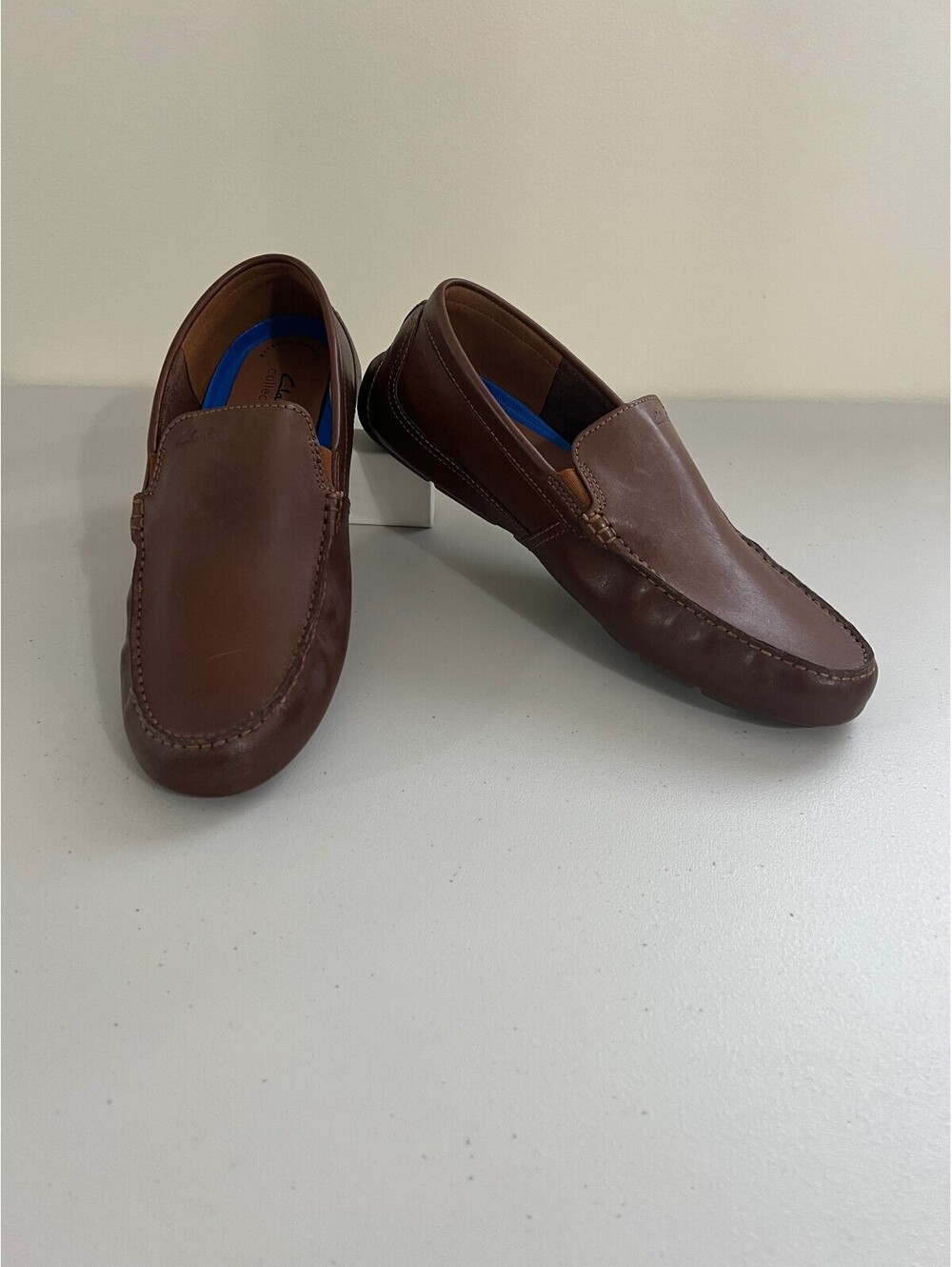 Clarks Markman Plain Men's Shoes Dark Tan Leather : 9 D - Medium